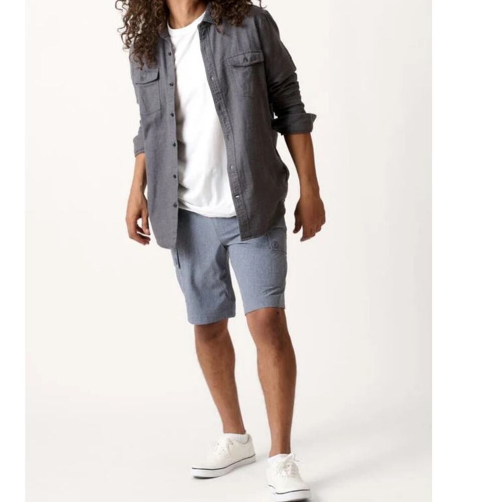 NWT Wearfirst Mens Cationic Cargo Shorts Navy Heather Size‎ 30
